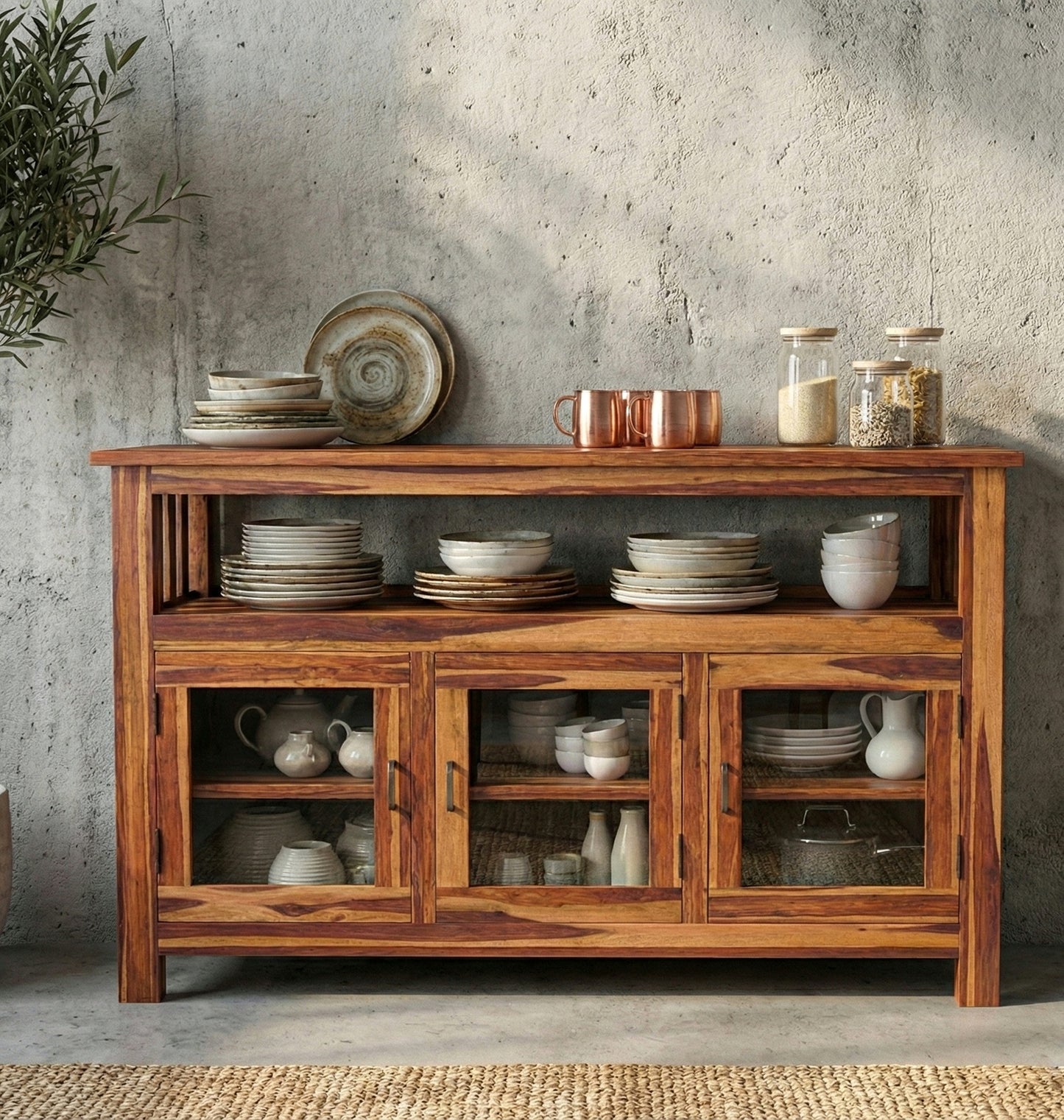 Heritage Crockery Storage Cabinet | Premium Sheesham Wood