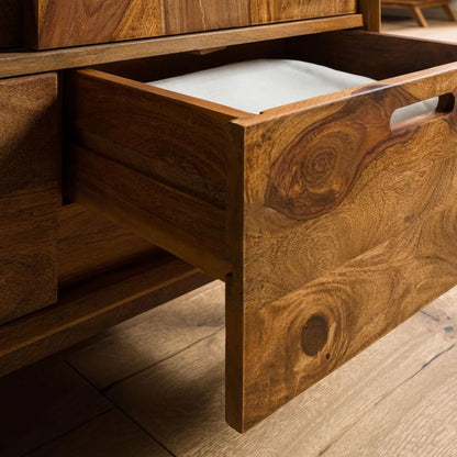 Morocco Almirah Wardrobe Cabinet | Mango Wood Wood | Honey Finish