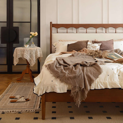 The Satori Upholstered Bed | Sheesham Wood