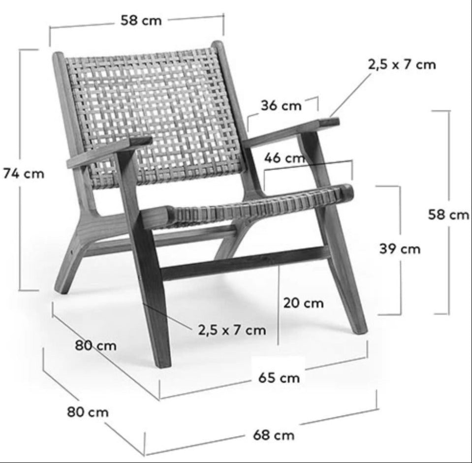 The Lumina Outdoor Rope Chair With Stool | Premium Acacia Wood
