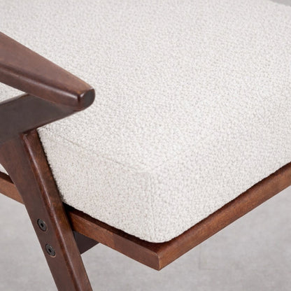The Diadem Accent Chair | Teak Wood | White Boucle