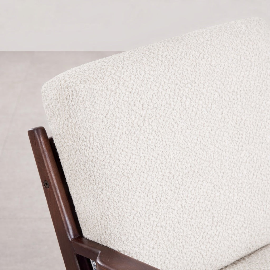 The Diadem Accent Chair | Teak Wood | White Boucle