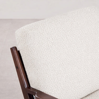 The Diadem Accent Chair | Teak Wood | White Boucle