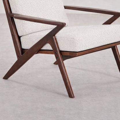 The Diadem Accent Chair | Teak Wood | White Boucle