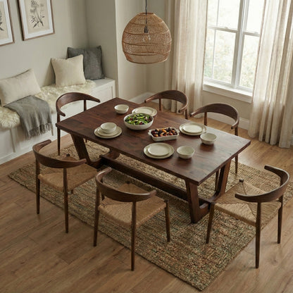 Berlin 6 Seater Dining Table | Teak Finish
