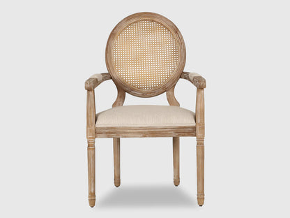 Oxford 4 Seater Dining Set | Premium Oak Wood | Rattan Chair