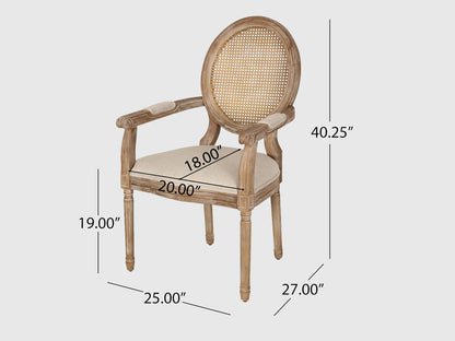 Oxford 4 Seater Dining Set | Premium Oak Wood | Rattan Chair