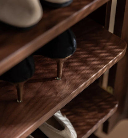 Rattan Weave Shoe Rack | Sheesham Wood