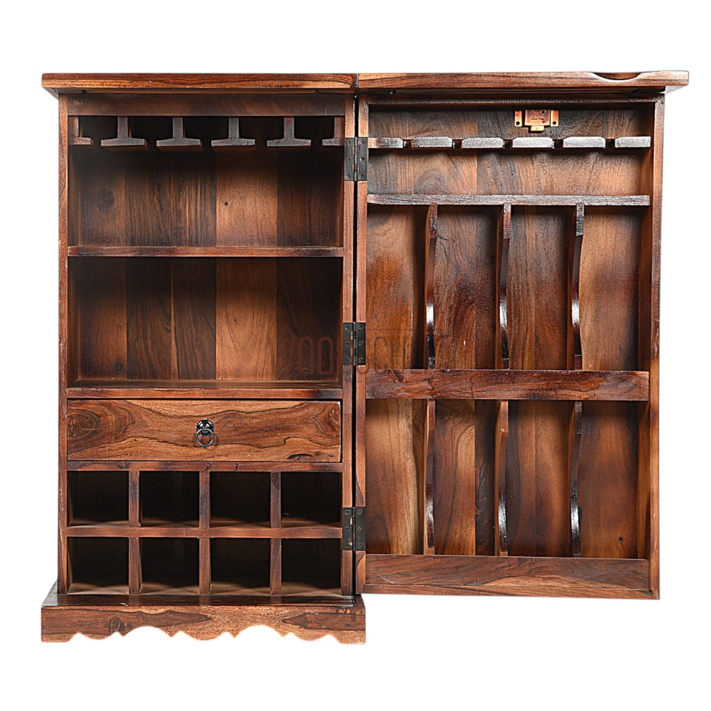 Rang Mahal Foldable Bar Cabinet Single Door | Sheesham Wood
