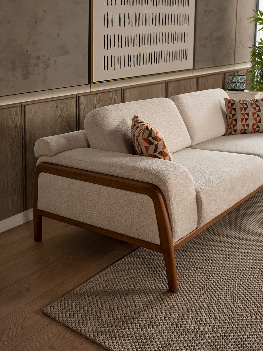 The Elara Three Seater Sofa | White