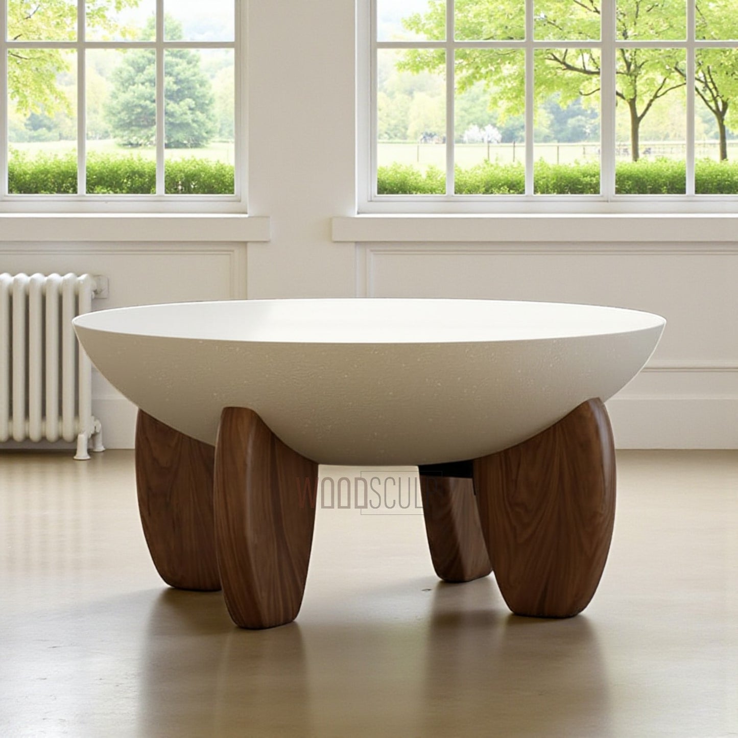 Ikai Center Coffee Table | Teak Wood | White Deco