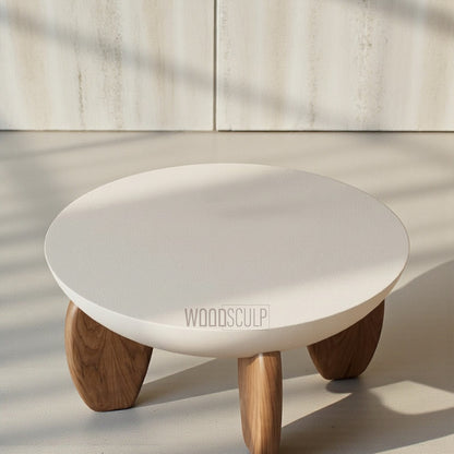 Ikai Center Coffee Table | Teak Wood | White Deco