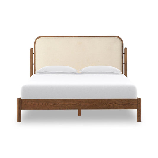 Nexus Upholstered Bed | Oak Wood