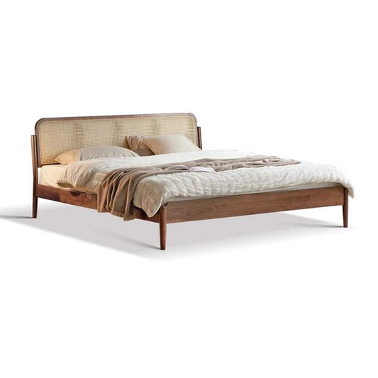 Thorne Solid Wood Cane Bed | Oak Wood