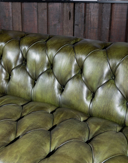 The Huntsman Chesterfield Three Seater Sofa | Green