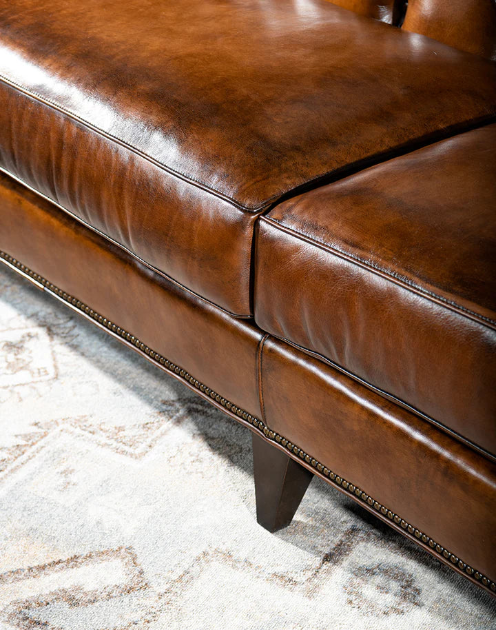 The Cantabrigian Chesterfield Three Seater Sofa | Caramel Brown