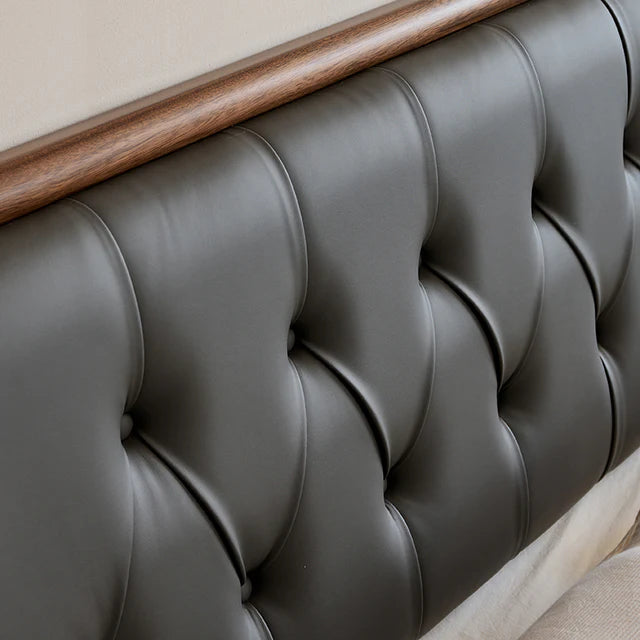 The Veridian Estate Upholstered Bed | Sheesham Wood
