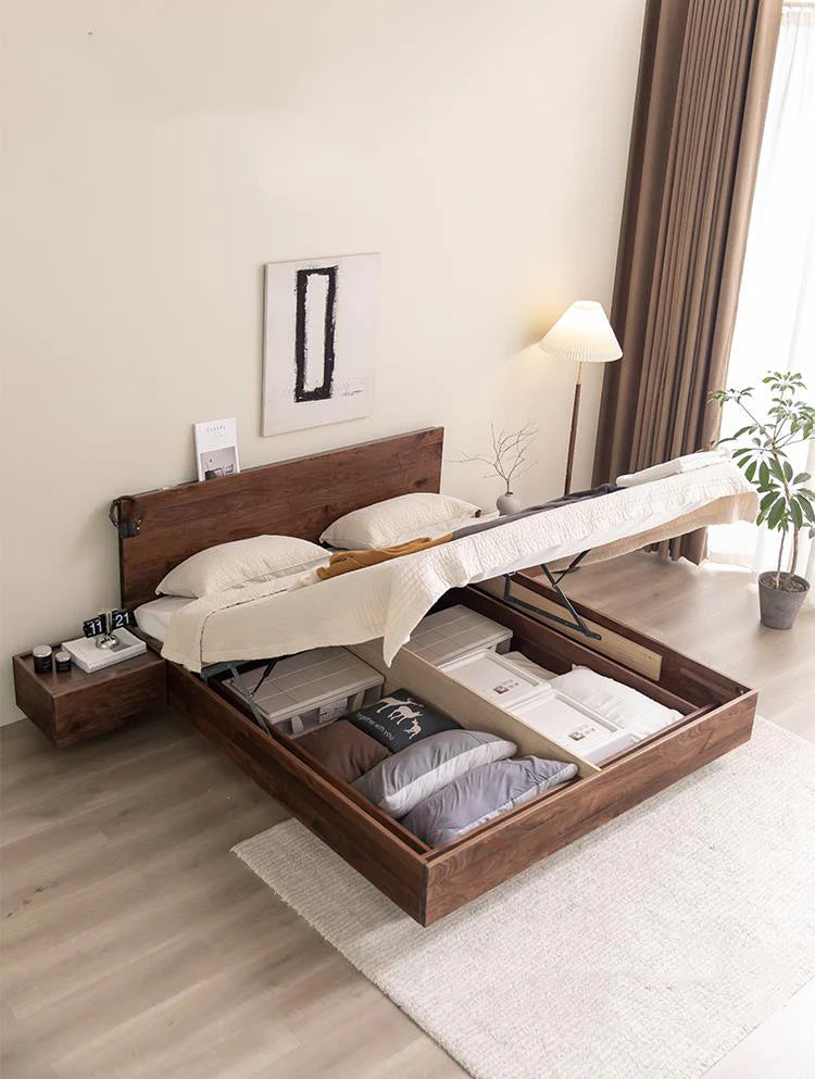 Cantilever Atelier Platform Storage Bed | Sheesham Wood