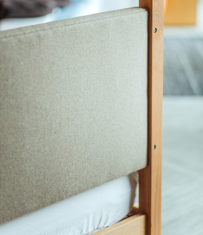 The Holy Poster Bed Upholstered | Sheesham Wood | Natural Finish