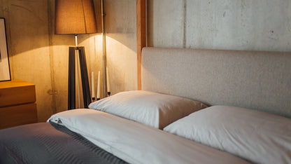 The Holy Poster Bed Upholstered | Sheesham Wood | Natural Finish