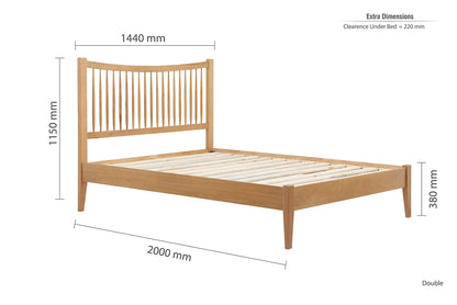 Acorn Platform Bed | Oak Wood | Natural Finish