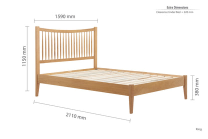 Acorn Platform Bed | Oak Wood | Natural Finish