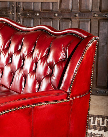 The Lutyens Chesterfield Three Seater Sofa | Bright Red
