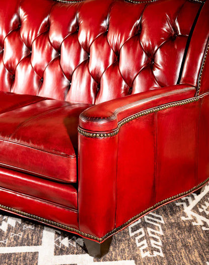 The Lutyens Chesterfield Three Seater Sofa | Bright Red