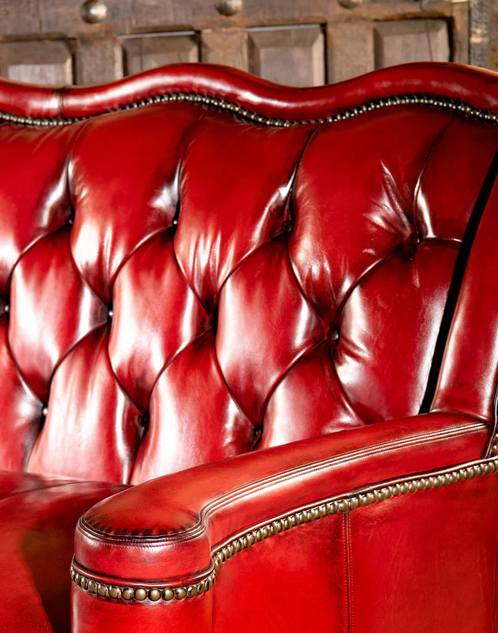 The Lutyens Chesterfield Three Seater Sofa | Bright Red