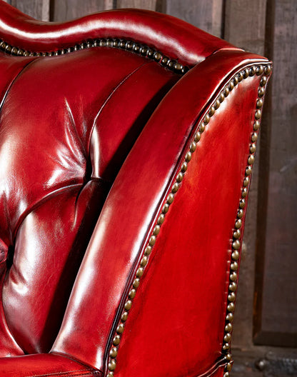 The Lutyens Chesterfield Three Seater Sofa | Bright Red