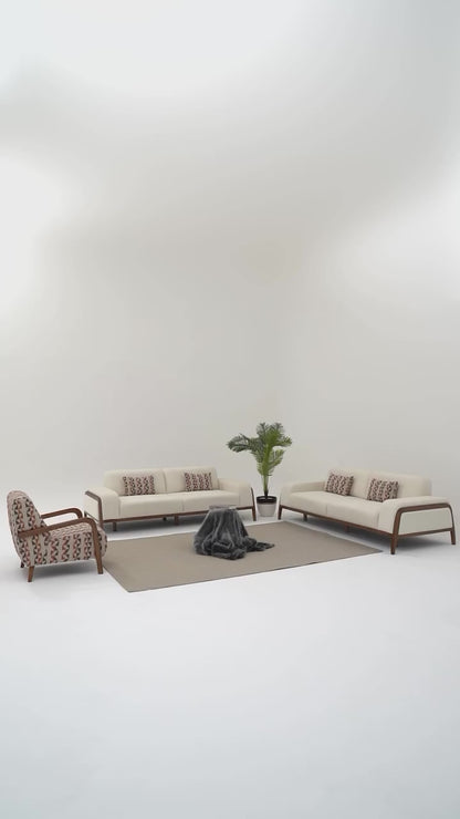 The Elara Three Seater Sofa | White