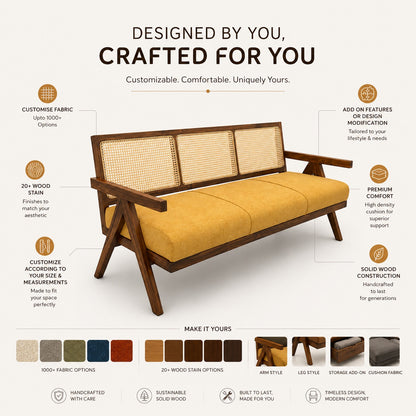 The Resture Sofa Set 3+1+1 | Teak Wood