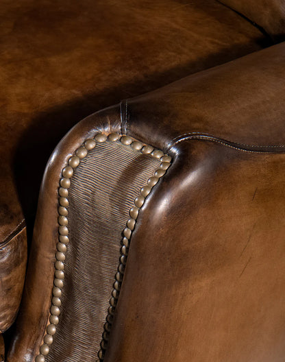 The Wellington Chesterfield Three Seater Sofa | Caramel Brown