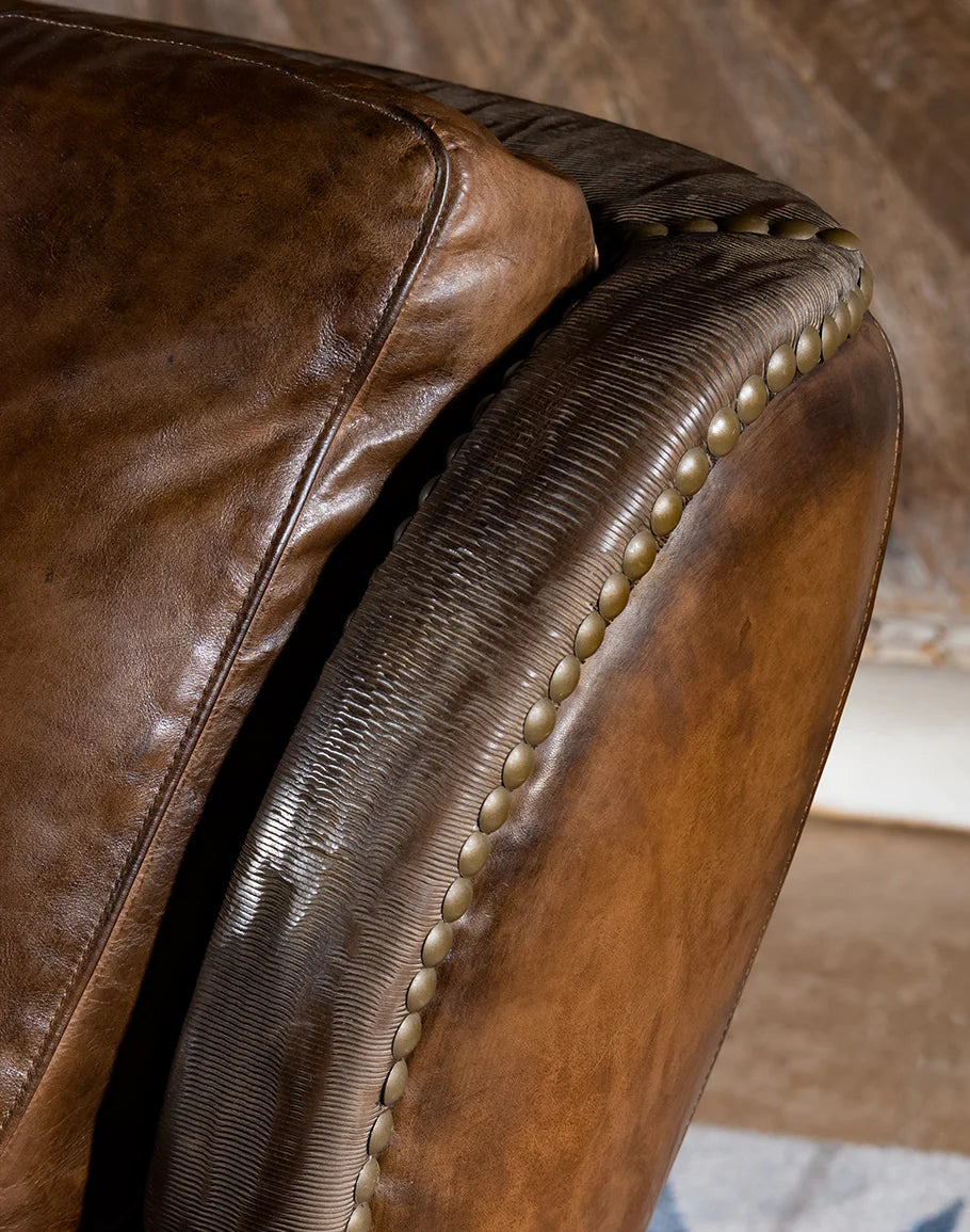 The Wellington Chesterfield Three Seater Sofa | Caramel Brown