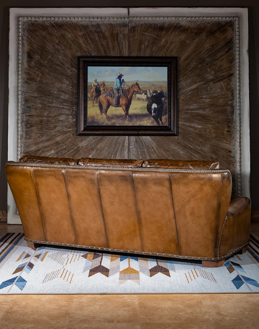 The Wellington Chesterfield Three Seater Sofa | Caramel Brown