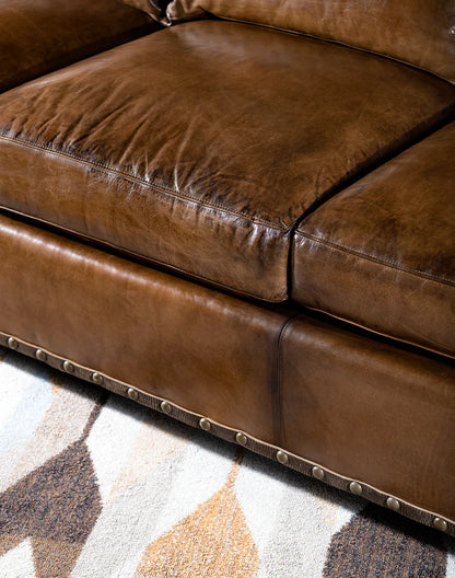 The Wellington Chesterfield Three Seater Sofa | Caramel Brown