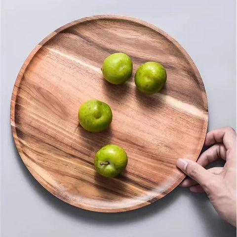 Wooden plate set of 3 small medium and large Tableware