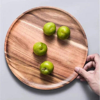 Wooden plate set of 3 small medium and large Tableware