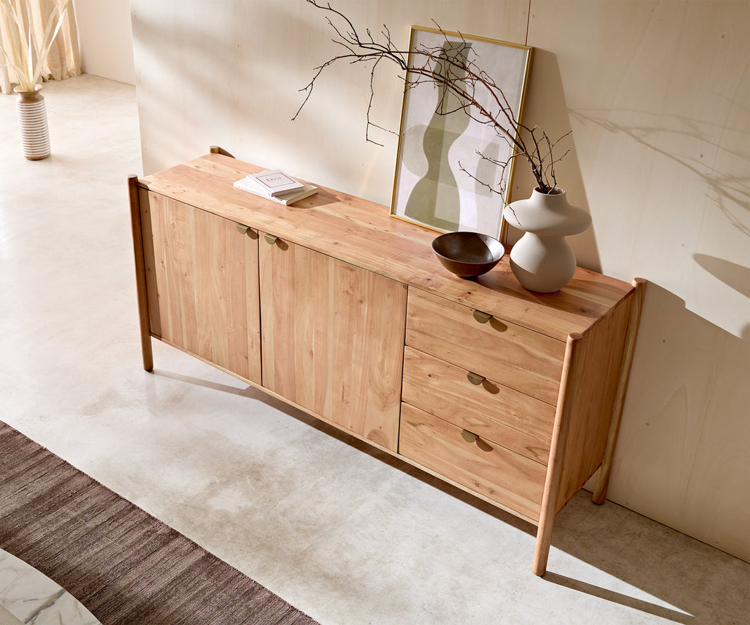 Arbor Verve Sideboard Acacia Wood 2 Door 3 Drawers
