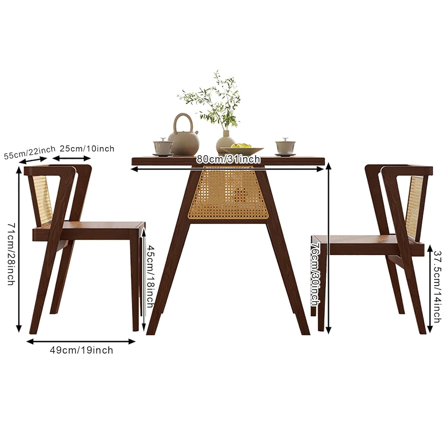 Stackable 2 Seater Dining Set | Premium Sheesham Wood