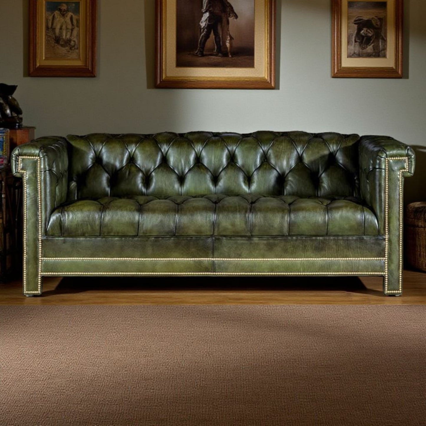 The Huntsman Chesterfield Three Seater Sofa | Green