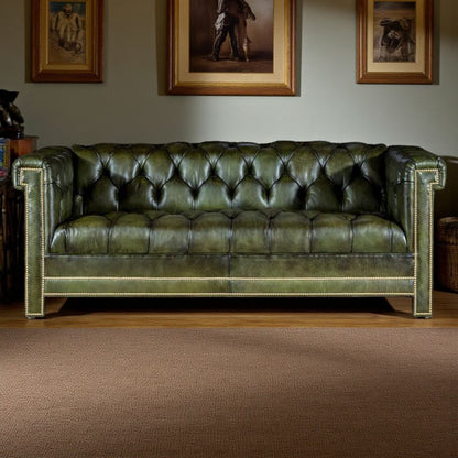 The Huntsman Chesterfield Three Seater Sofa | Green