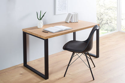 Malda Desk Study And Office Table | Acacia Wood Top | Metal Legs