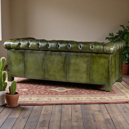 The Huntsman Chesterfield Three Seater Sofa | Green