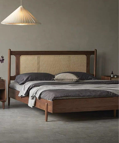 The Willow Frame Bed Solid Acacia Wood Rattan Cage