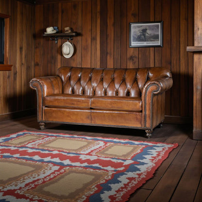 The Lincoln Chesterfield Three Seater Sofa | Caramel Brown