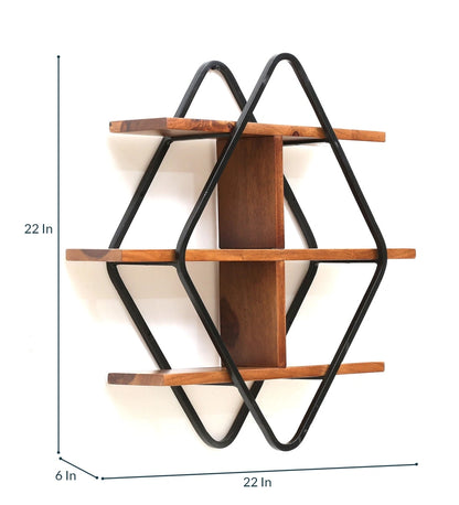 Trijya Wall Shelf Sheesham Wood Wall Shelf Wall Decor