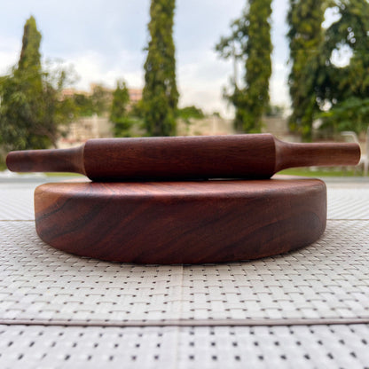 Healthy Living No Chemical Natural Finish Chakla Belan | Rolling Pin and Board | Sheesham Wood
