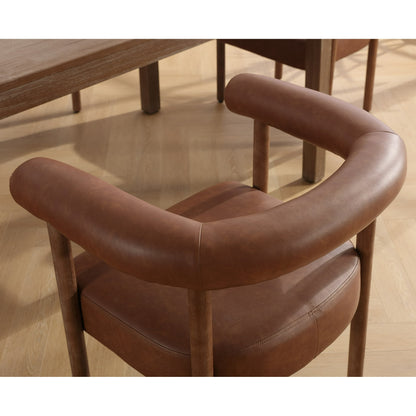 Aalekh Dining Chair | Teak Wood | Leatherette
