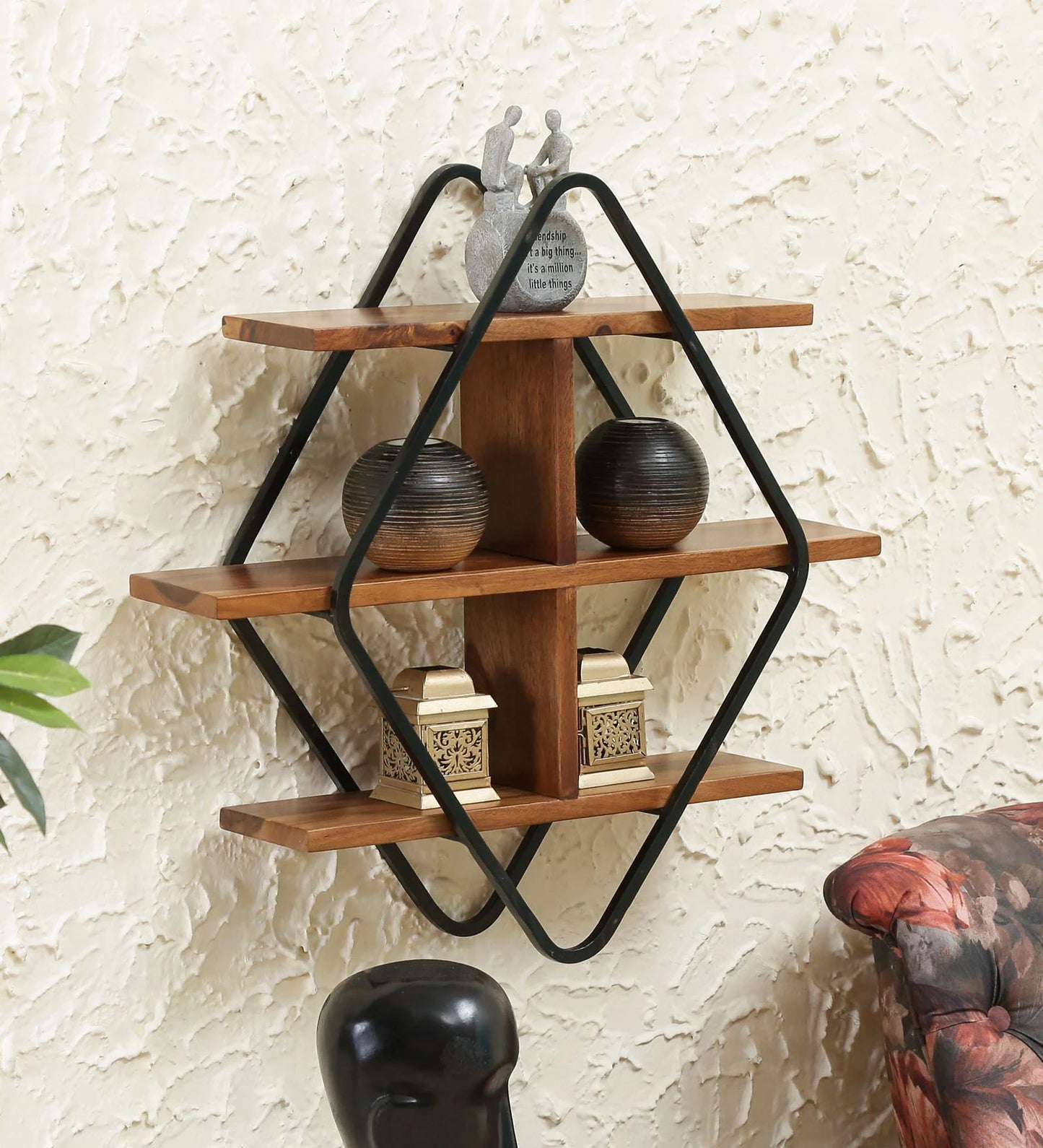 Trijya Wall Shelf Sheesham Wood Wall Shelf Wall Decor